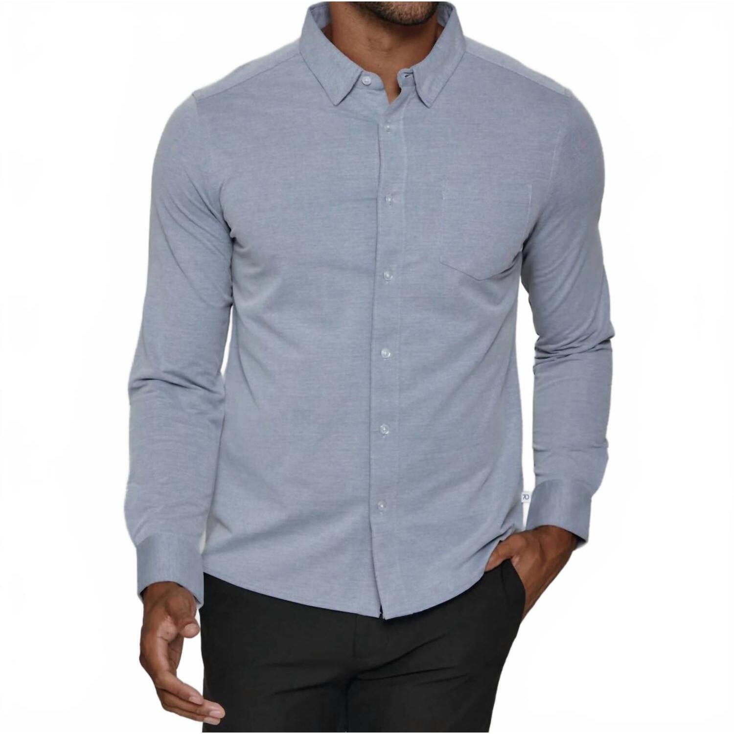 New 7diamonds Oxford Long Sleeve Shirt In Blue
